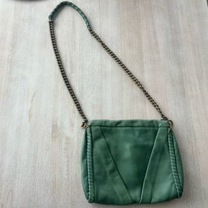 Elie Tahari 100% Leather Cross Body Bag / Clutch in Green